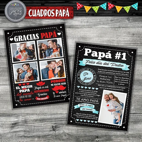 Pack Cuadro Pizarras Regalo Para Papá O Abuelo Día Del Padre