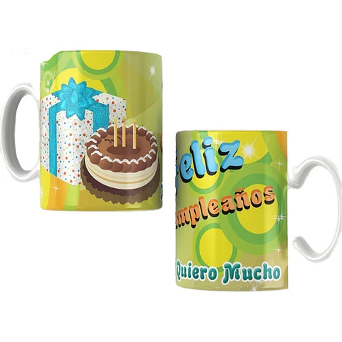 Kit Diseños Plantillas Tazas Feliz Cumpleaños Sublimación M3