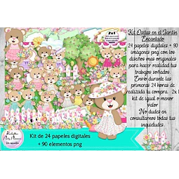 Cliparts Y Papeles Osa Osita Jardin Encantado Kit Imprimible