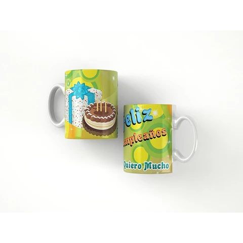 Kit Diseños Plantillas Tazas Feliz Cumpleaños Sublimación M3