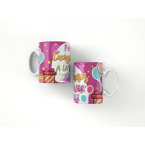 Kit Diseños Plantillas Tazas Feliz Cumpleaños Sublimación M3