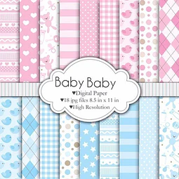 Kit Imprimible Bebe 04 - 18 Fondos