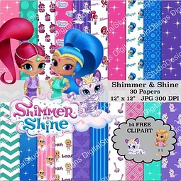 Kit Imprimible Shimmer And Shine 14 Png 30 Fondos