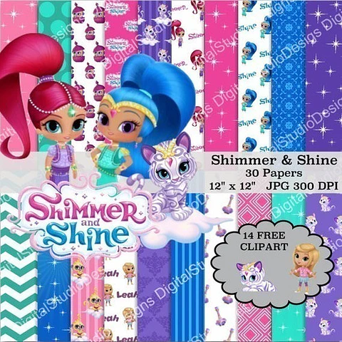 Kit Imprimible Shimmer And Shine 14 Png 30 Fondos