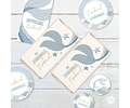 Kit Imprimible Sirenas Escamas Mermaid Celeste Azul Tukit