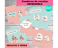 Kit Imprimible Cuaderno De Recetas Editable +  