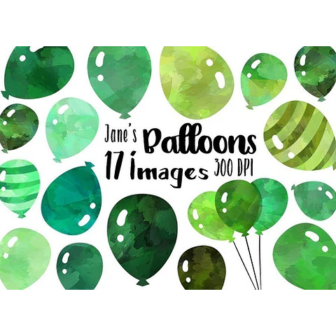 Cliparts Imagenes Png Globos Verdes Acuarela Jk3