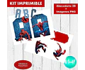 Kit Imprimible Hombre Araña Letras 3d Editable +  Png