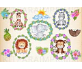 Kit Imágenes Png Cliparts Animales Safari Selva Acuarela 02