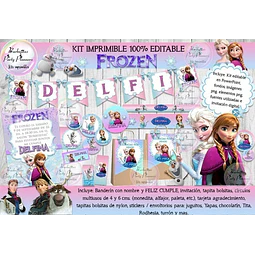 Kit Imprimible Candy Bar Frozen Modelo 2 - 100% Editable