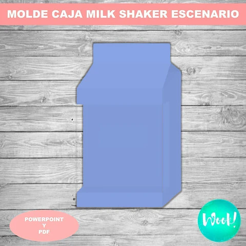 Kit Imprimible Molde Caja Milk Shaker Escenario Editable