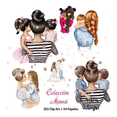 Kit Colección Mamá Clipart + Papeles Día De La Madre