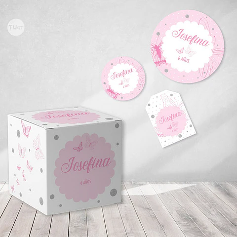 Kit Imprimible Mariposa Mariposas Fuxias Candy Bar