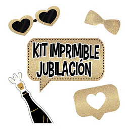 Imprimible Photo Prop Carteles Divertidas Jubilacion Glitter