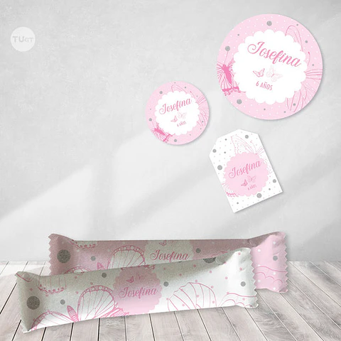 Kit Imprimible Mariposa Mariposas Fuxias Candy Bar