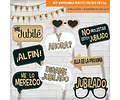 Imprimible Photo Prop Carteles Divertidas Jubilacion Glitter