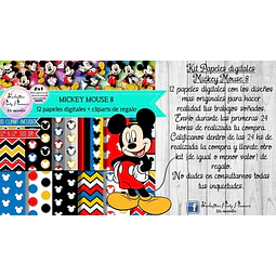 Papeles Fondos Digitales Mickey Mouse 8 Kit Imprimible