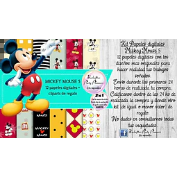 Papeles Fondos Digitales Mickey Mouse 5 Kit Imprimible