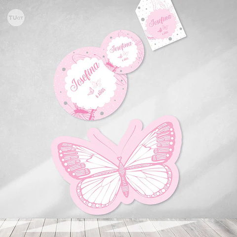 Kit Imprimible Mariposa Mariposas Fuxias Candy Bar
