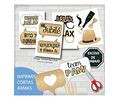 Imprimible Photo Prop Carteles Divertidas Jubilacion Glitter