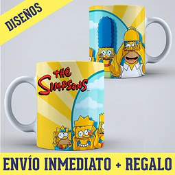 Kit Diseños Plantillas Tazas Los Simpsons Sublimación M4