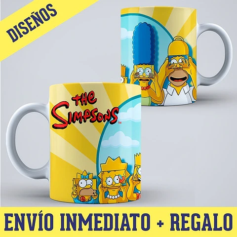 Kit Diseños Plantillas Tazas Los Simpsons Sublimación M4