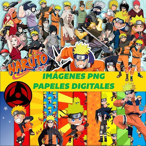 Super Kit Naruto Clipart Imágenes Png Y Papeles Digitales