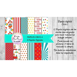 Papeles Fondos Digitales Circo 4 - Kit Imprimible
