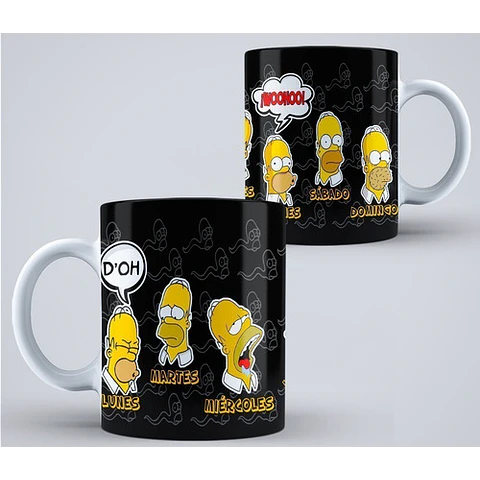 Kit Diseños Plantillas Tazas Los Simpsons Sublimación M4