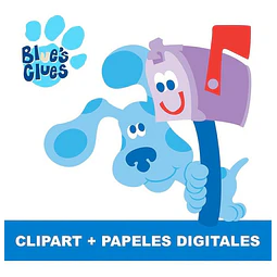 Kit Digital Las Pistas De Blue Clipart Png + Papel Digital