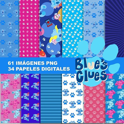 Kit Digital Las Pistas De Blue Clipart Png + Papel Digital