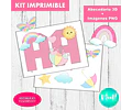Kit Imprimible Letras 3d Editables Arcoíris Lluvia De Amor