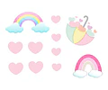 Kit Imprimible Letras 3d Editables Arcoíris Lluvia De Amor