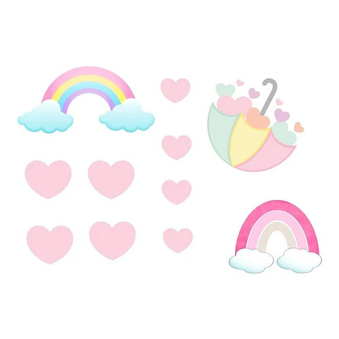 Kit Imprimible Letras 3d Editables Arcoíris Lluvia De Amor