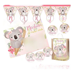Kit Imprimible Koala Nena Bambu 100% Editable Candy Bar
