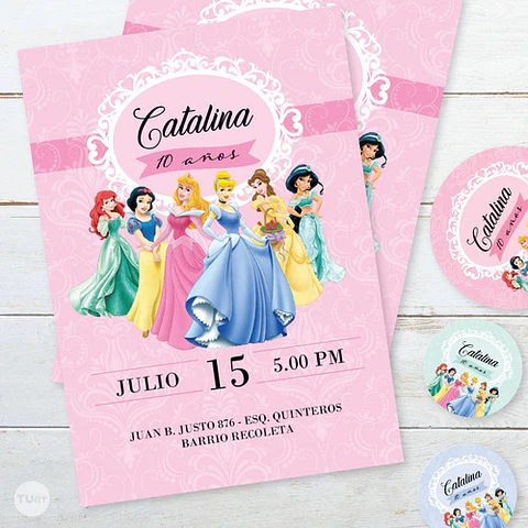 Kit Imprimible Princesas Princess Candy Bar Tukit