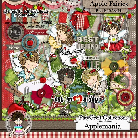 Imagenes Png Y Papeles Digitales Hadas Haditas Manzana T11