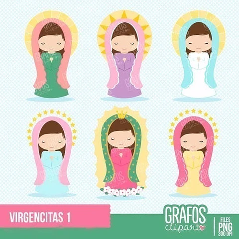 Kit Imprimible Virgencitas 28 Imágenes