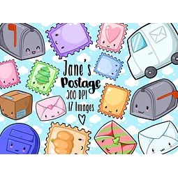 Cliparts Imagenes Png Correo Estampilla Colores Pastel Jk49