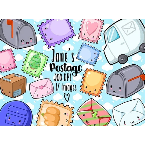 Cliparts Imagenes Png Correo Estampilla Colores Pastel Jk49