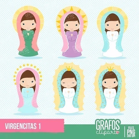 Kit Imprimible Virgencitas 28 Imágenes