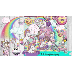Candy Unicornio Cliparts Png  Kit Imprimible
