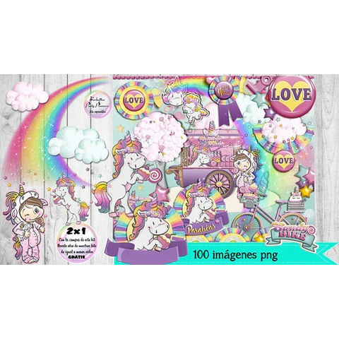 Candy Unicornio Cliparts Png  Kit Imprimible