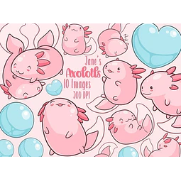 Cliparts Imagenes Png Ajolotes Rosas Acuarelas Jk5