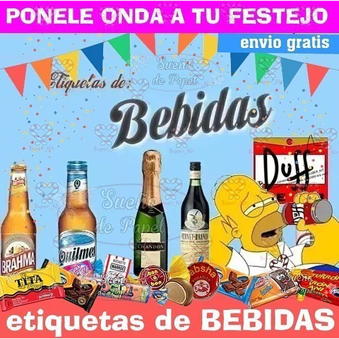 Kit Imprimible Etiquetas De Bebidas Editable