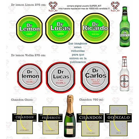 Kit Imprimible Etiquetas De Bebidas Editable