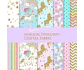 Cliparts Png Y Papeles Digitales Unicornios Dorados M22