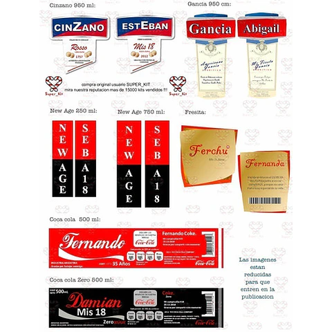 Kit Imprimible Etiquetas De Bebidas Editable