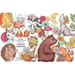 Cliparts Imagenes Png Animales Del Bosque Glitter Brillos M1