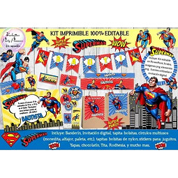 Kit Imprimible Candy Bar Superman 100% Editable